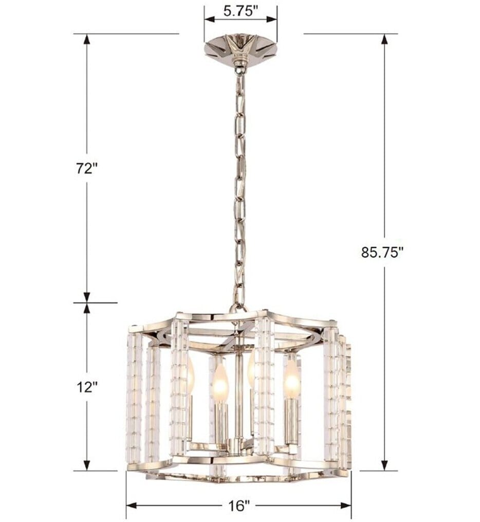 Crystorama - 8854-PN - Carson 16" Mini Chandelier