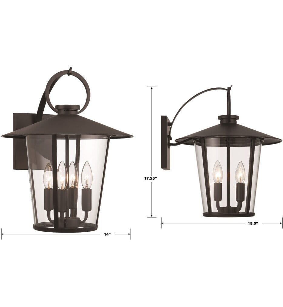 Crystorama - AND-9202-CL-MK - Andover 17.25" Outdoor Wall Sconce