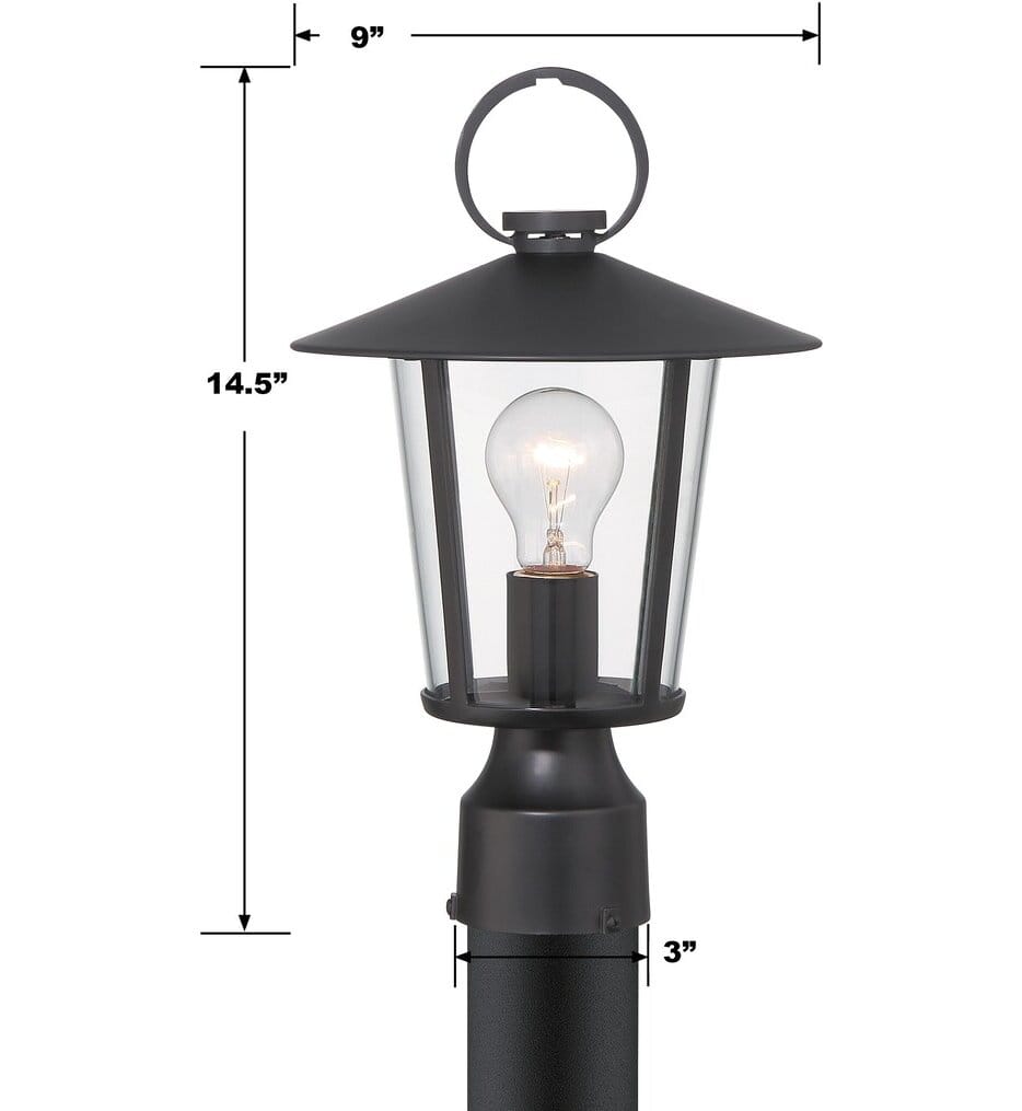 Crystorama - Andover 9" Outdoor Post Light