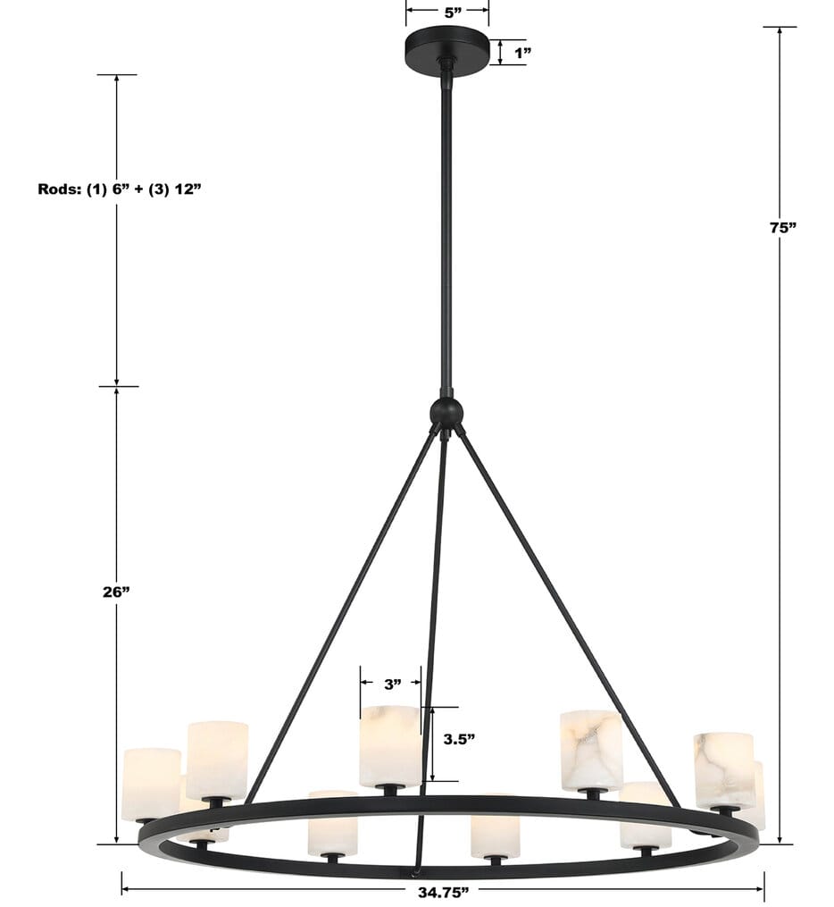 Crystorama - Aragon 34.75" Chandelier