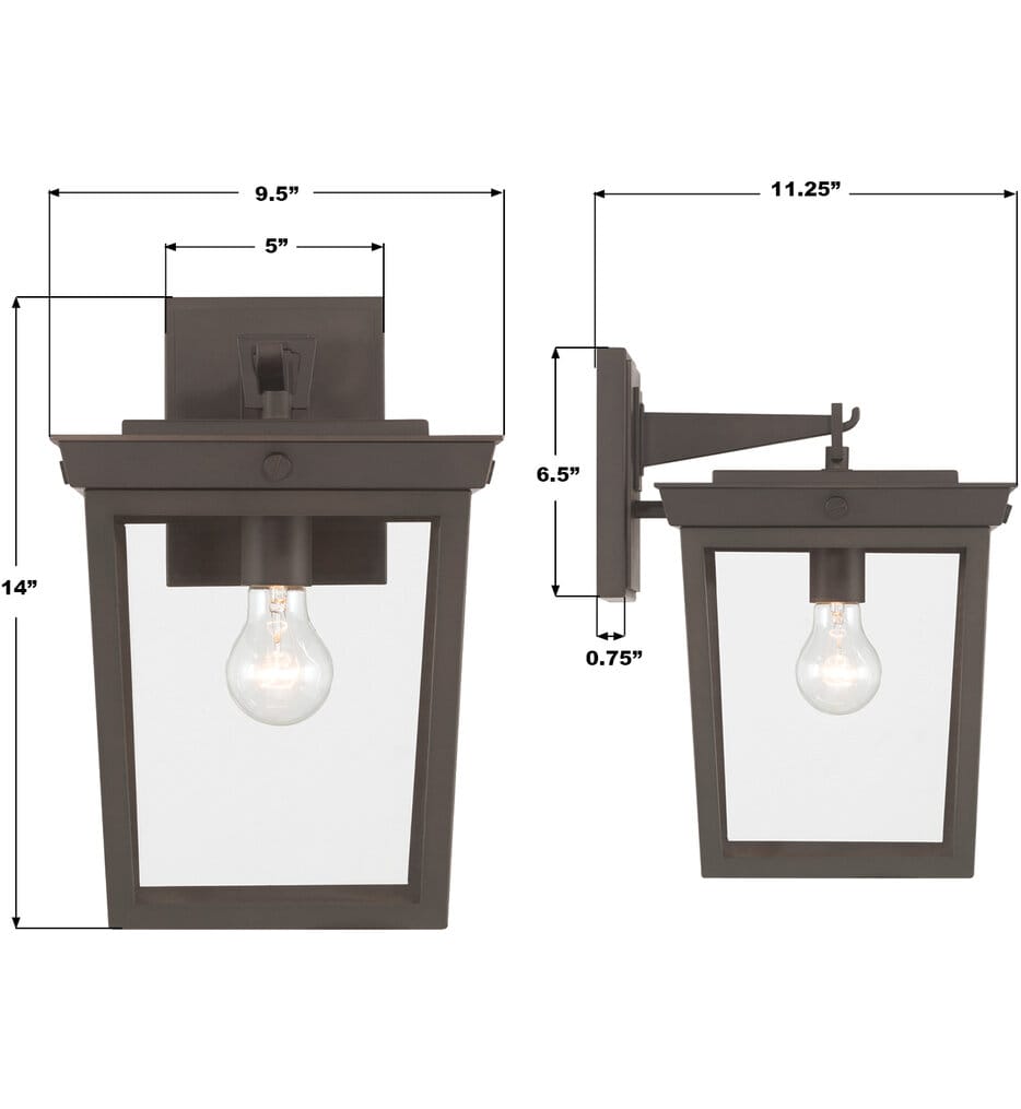 Crystorama - Belmont 14" Outdoor Wall Sconce