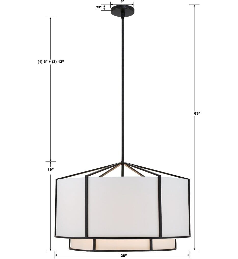 Crystorama - CAR-9209-BK - Carlyn 28" Chandelier