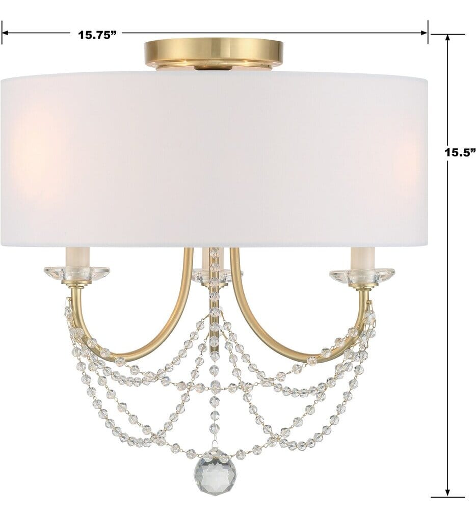 Crystorama - Delilah 15.75" Semi Flush