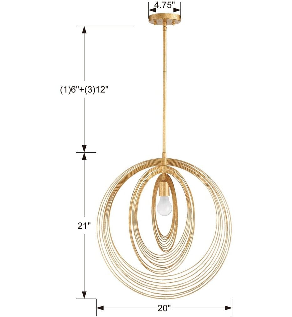 Crystorama - DOR-B7711-RG - Doral 20" Pendant