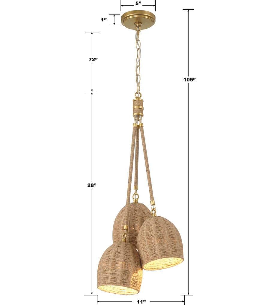 Crystorama - JAC-10507-SG - Jace 11" Pendant