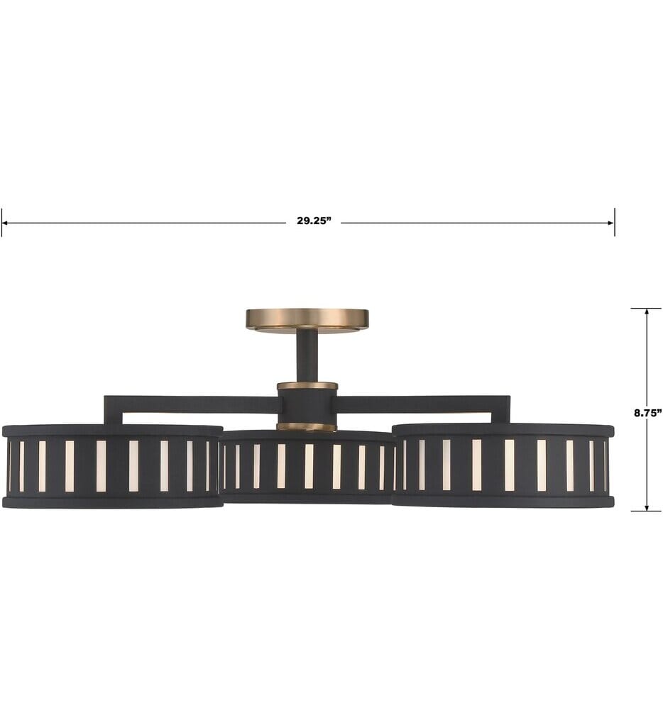 Crystorama - KEN-8300-VG-BF - Kendal 29.25" Semi Flush