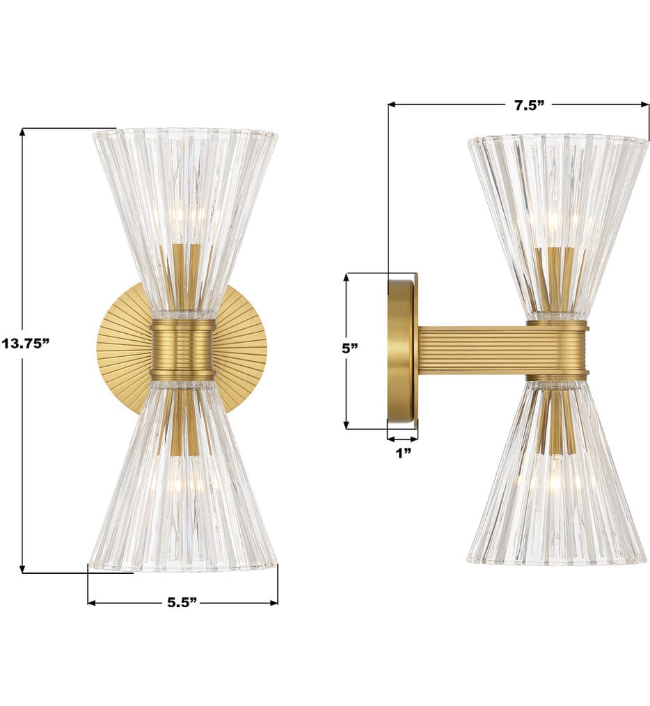 Crystorama - Lotus 13.75-Inch Wall Sconce