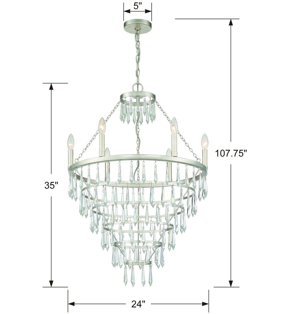 Crystorama - LUC-A9066-SA - Lucille 24" Chandelier