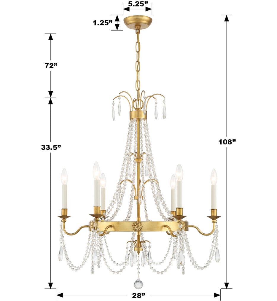 Crystorama - MAI-18606-GA - Maizey 28" Chandelier