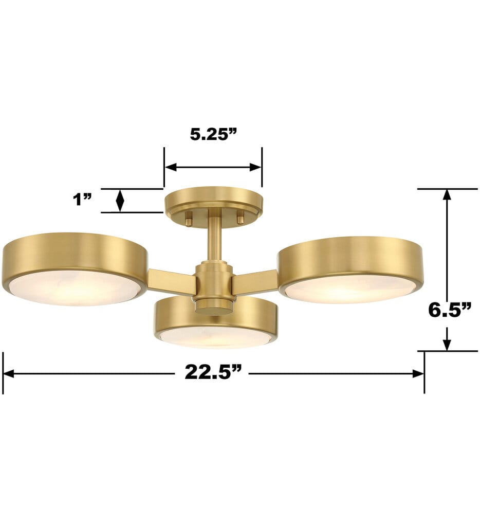 Crystorama - Orson 22.5" Semi Flush
