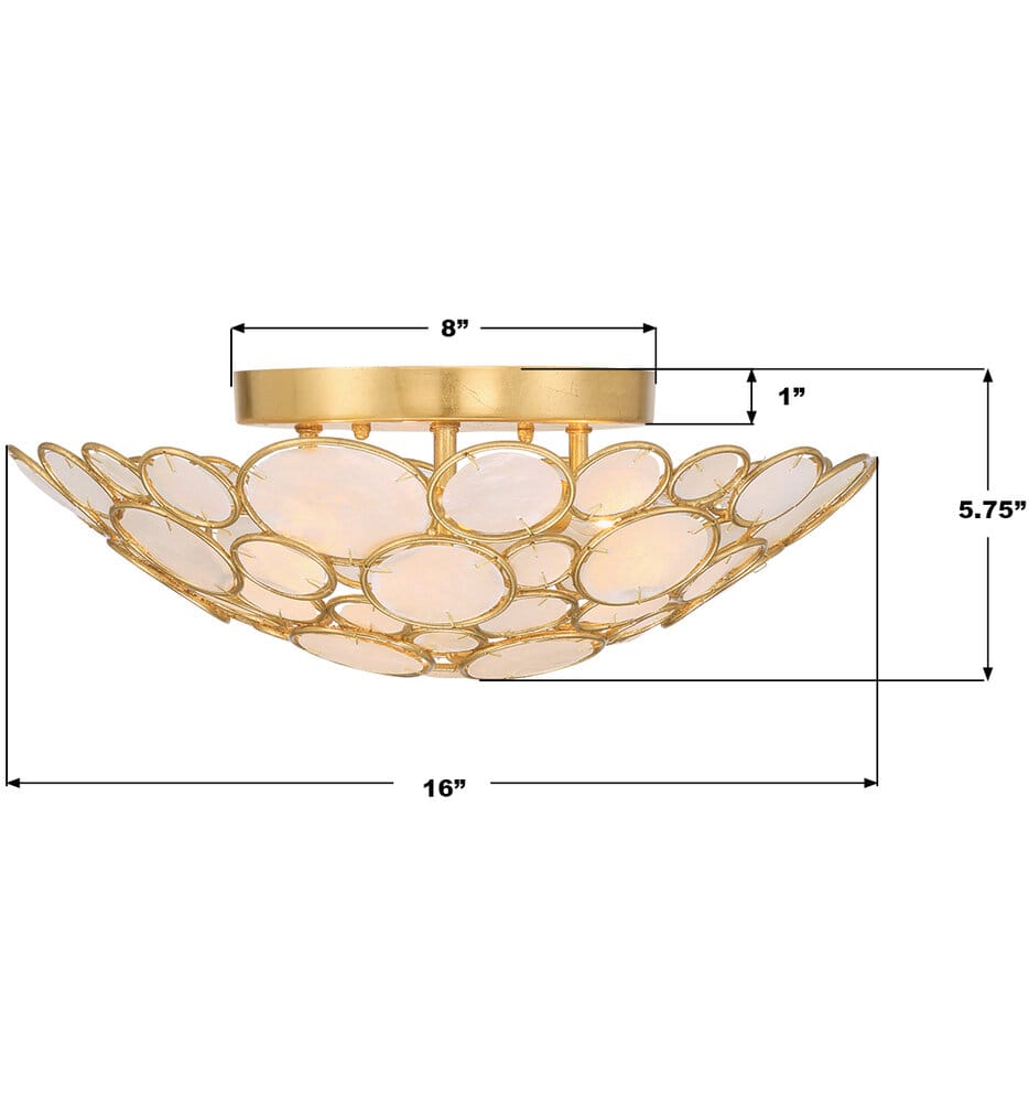 Crystorama - PAL-524-GA - Palla 16-Inch Semi-Flush Mount