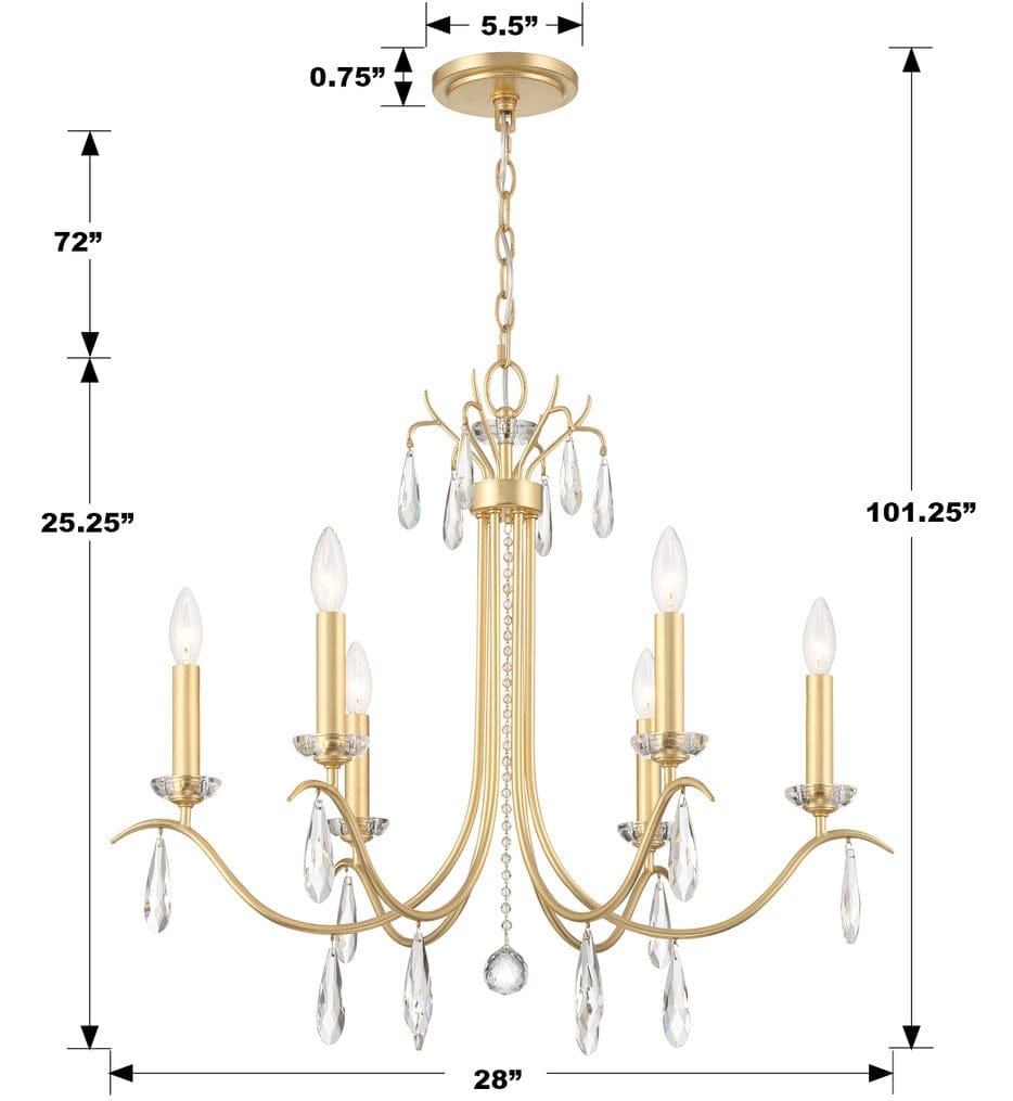 Crystorama - ROL-18816-GA - Rollins 28" Chandelier