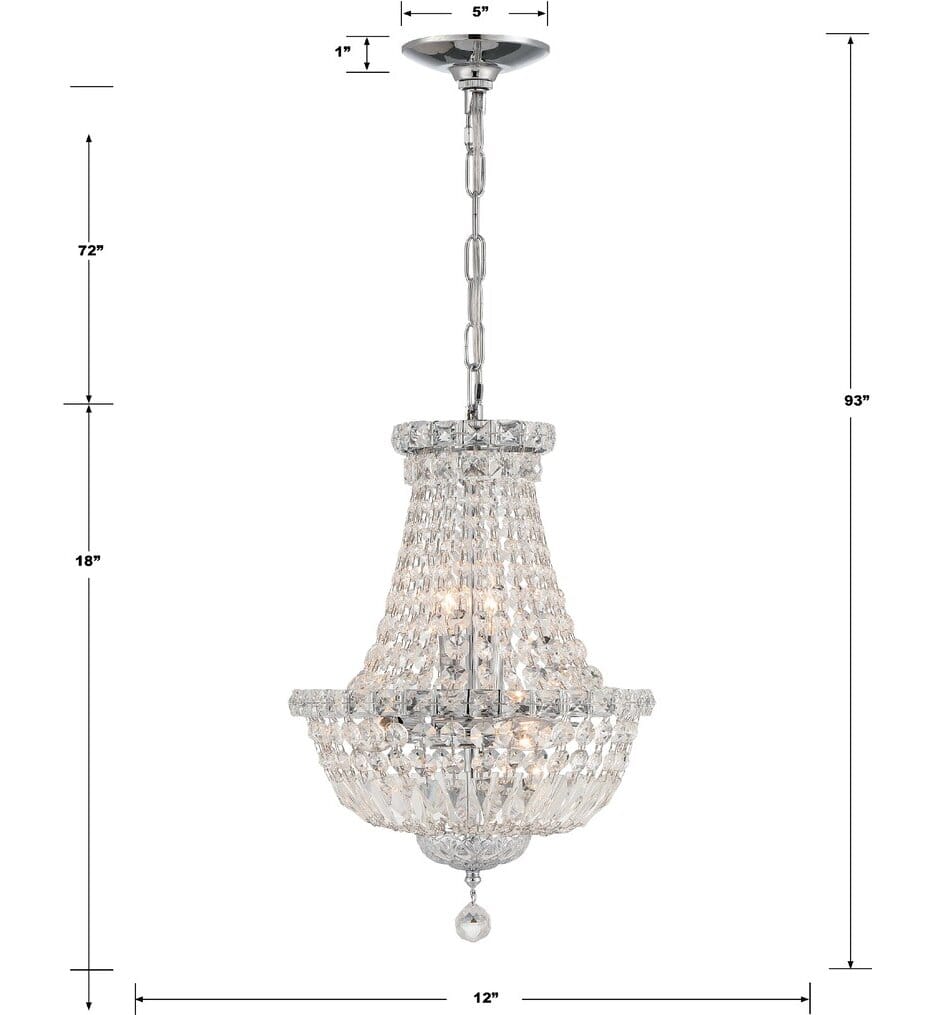 Crystorama - ROS-A1006-CH-CL-MWP - Roslyn 12" Mini Chandelier