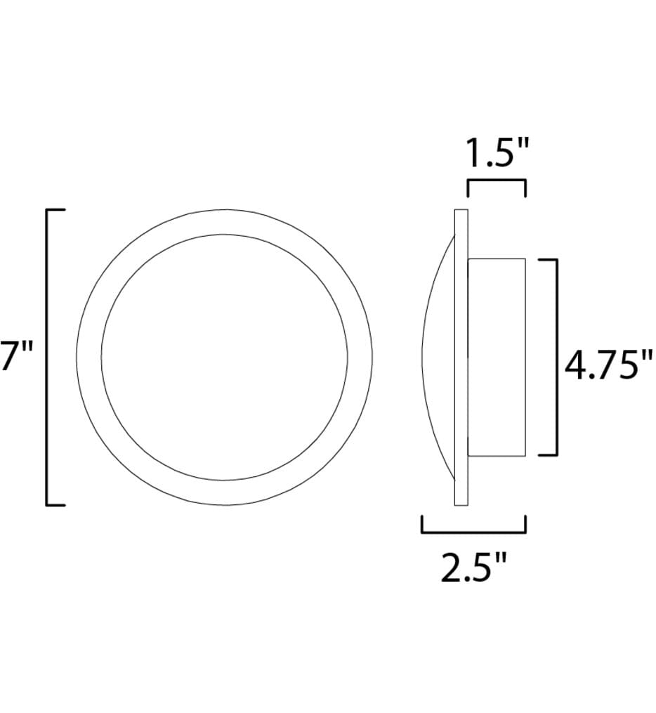 ET2 - E21540-90BKGLD - Saucer 7" Wall Sconce