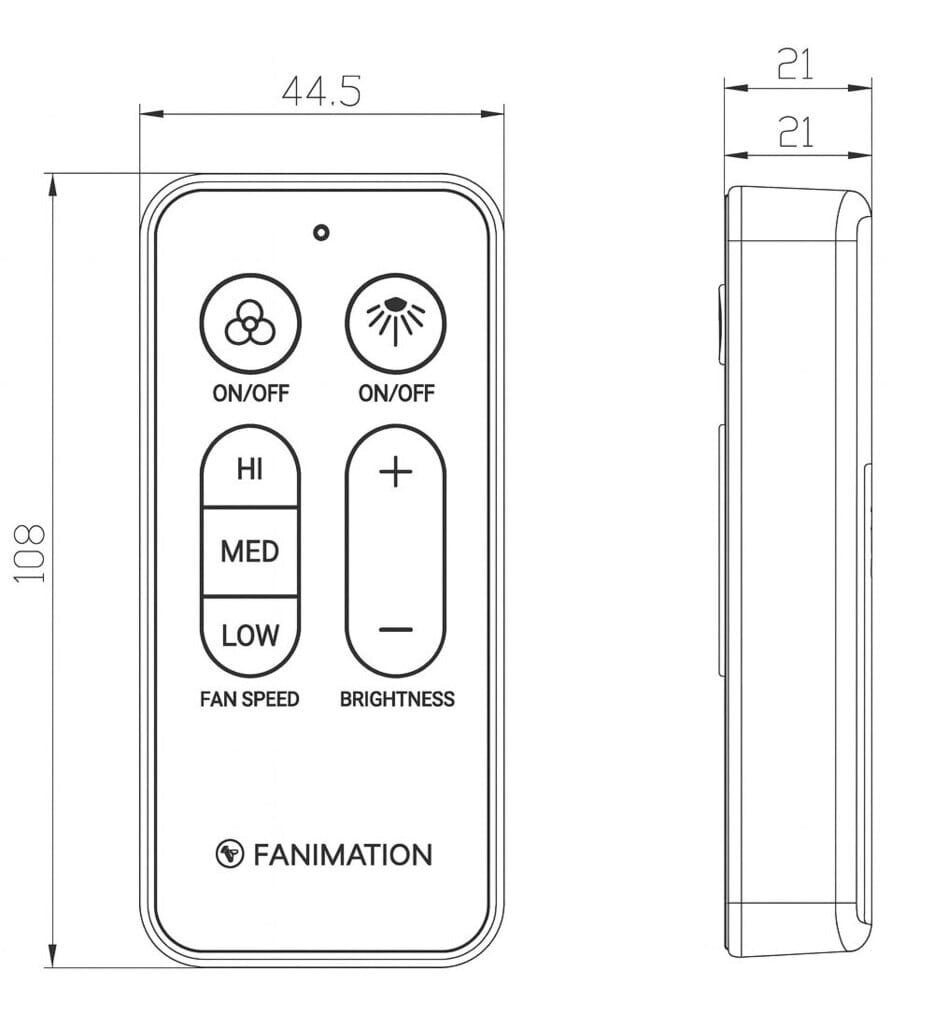 Fanimation - CR530 - Hand-held Remote and Receiver - 3 Speed Fan and Light