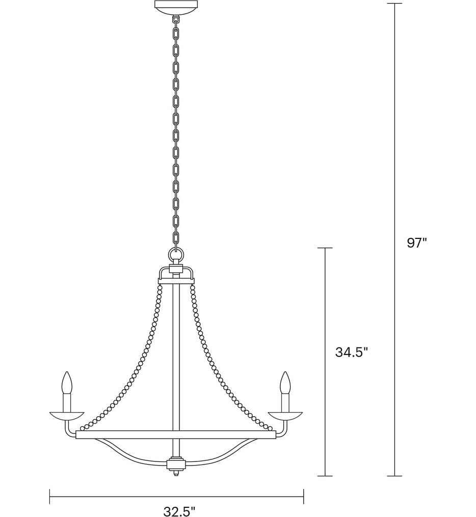 Visual Comfort Studio - F3129/6DWZ/DWG - Nori 32.5" Chandelier