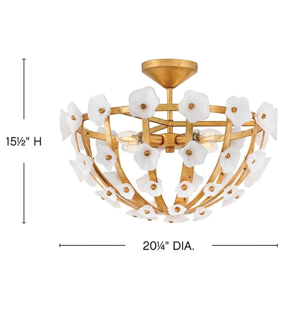 Fredrick Ramond - FR41633DA - Azalea 20.25-Inch Semi-Flush Mount