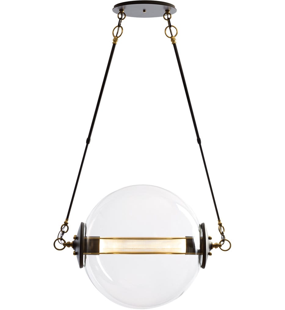 Hubbardton Forge - Otto Brass with Black Sphere Pendant