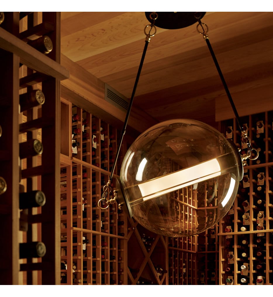 Hubbardton Forge - Otto Brass with Black Sphere Pendant