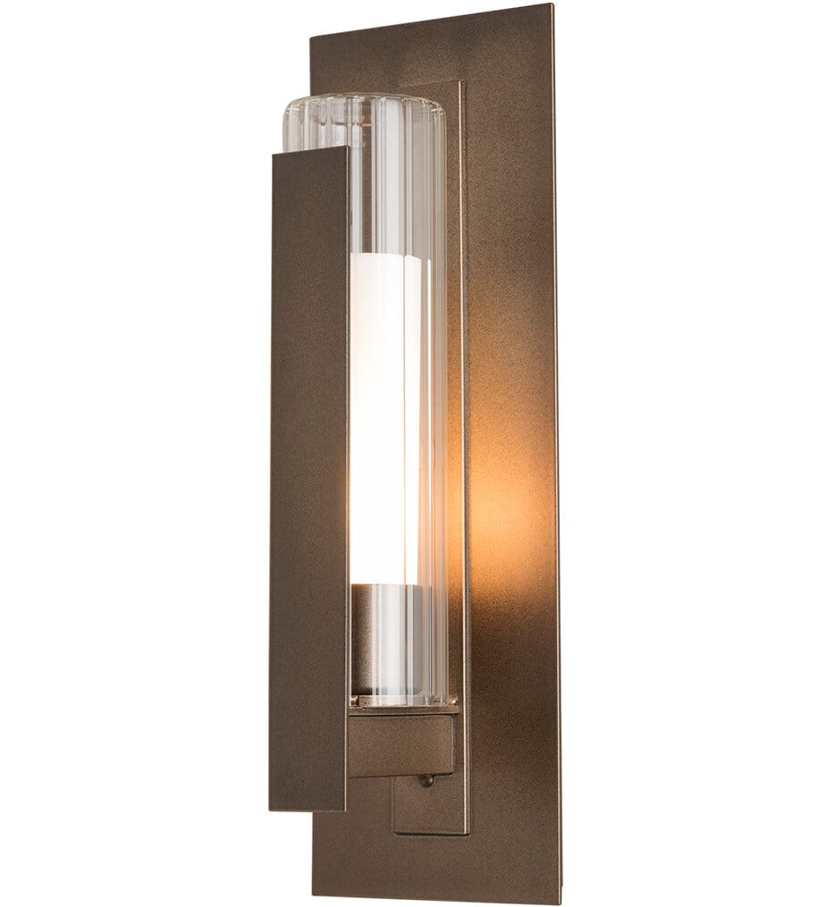 Hubbardton Forge - Vertical Bar Fluted Glass Small Outdoor Wall Sconce
