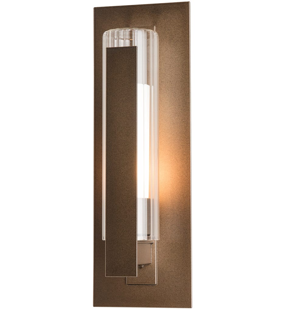 Hubbardton Forge - Vertical Bar Fluted Glass Small Outdoor Wall Sconce