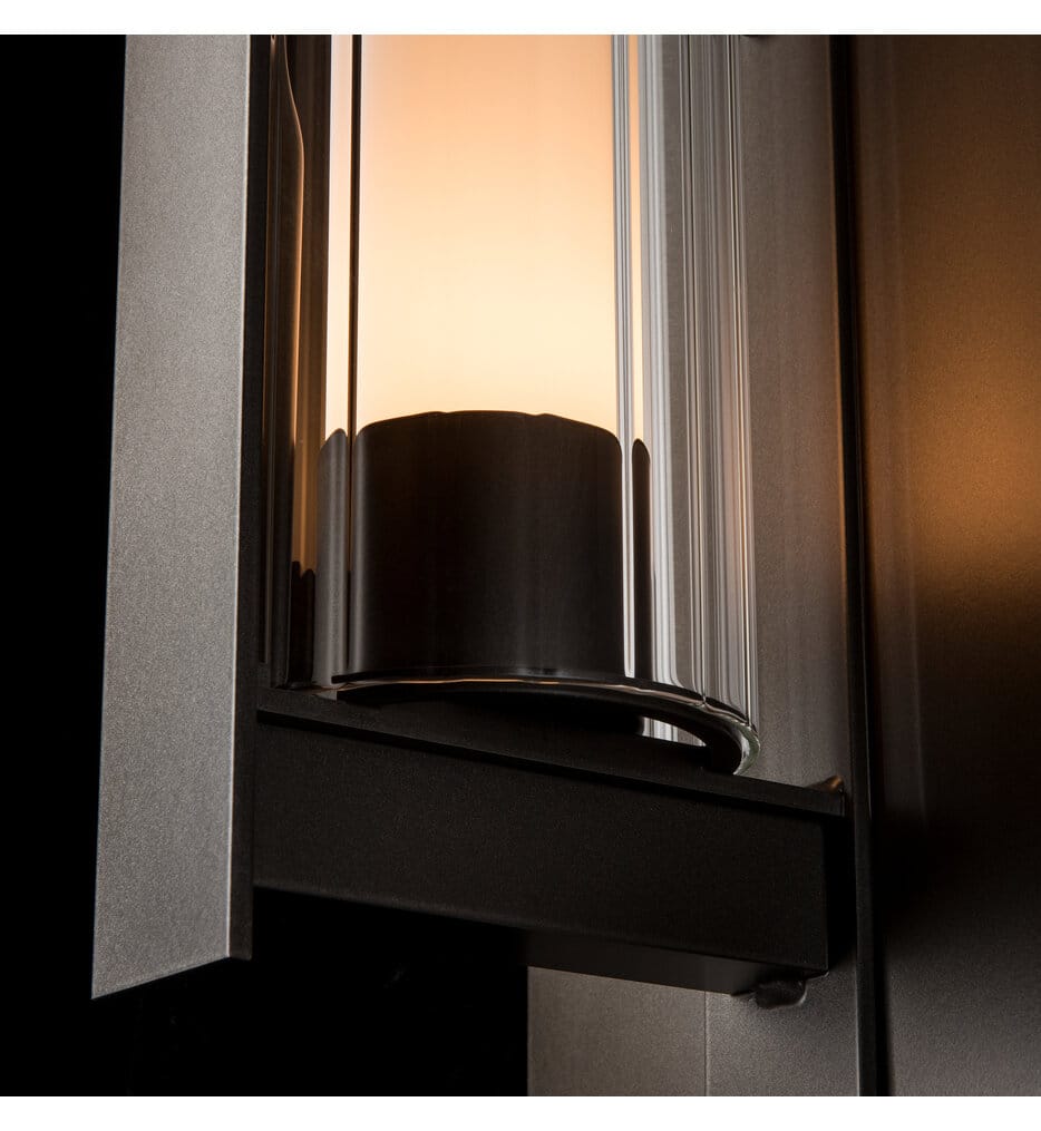 Hubbardton Forge - Vertical Bar Fluted Glass Large Outdoor Wall Sconce