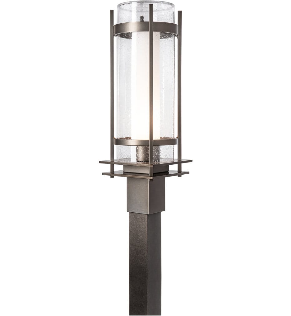 Hubbardton Forge - Banded Seeded Glass Outdoor Post Light