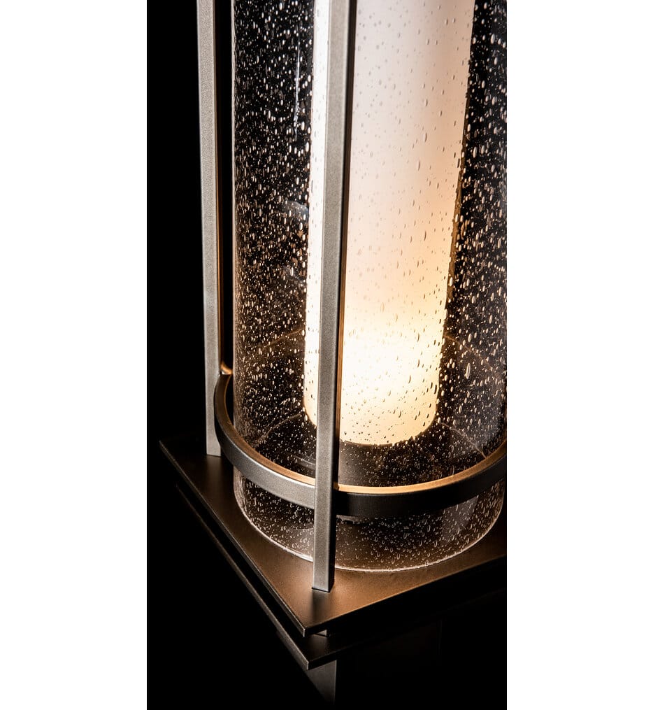 Hubbardton Forge - Banded Seeded Glass Outdoor Post Light
