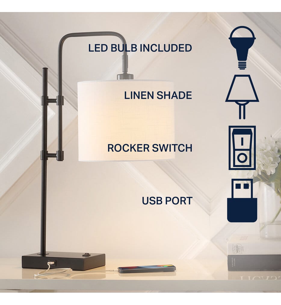 Jonathan Y - JYL1130A - Edris 24.75" Desk Lamp