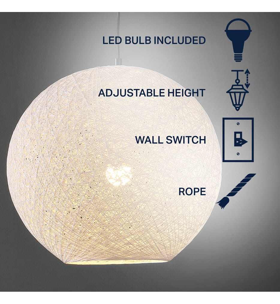 Jonathan Y - JYL1136A - Lacey 19.5" Pendant