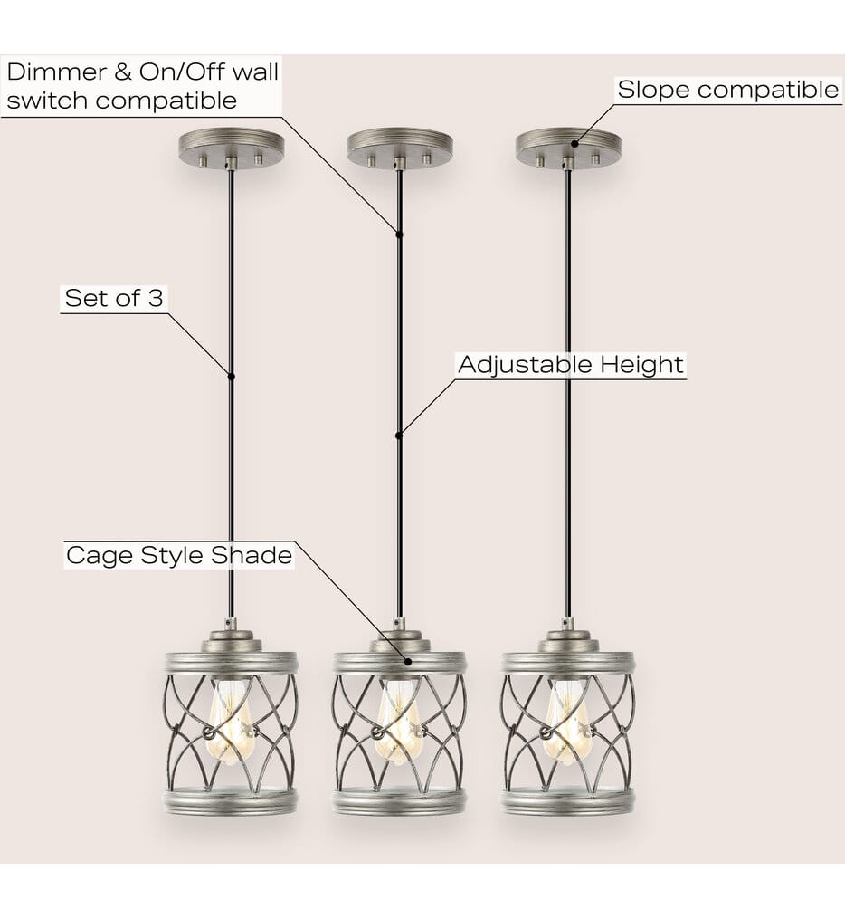 Jonathan Y - Marelle 6.5" Pendant (Set of 3)
