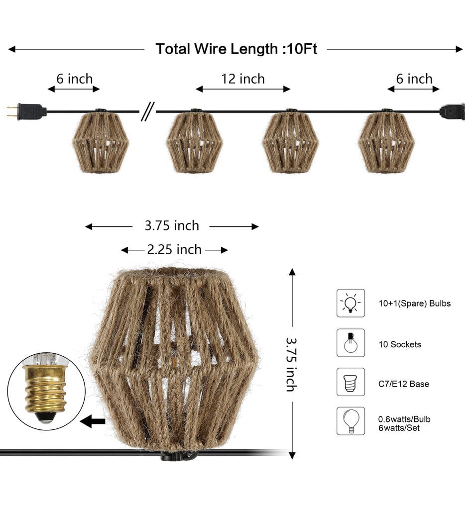 Jonathan Y - JYL8708A - Samara 120" String Lights