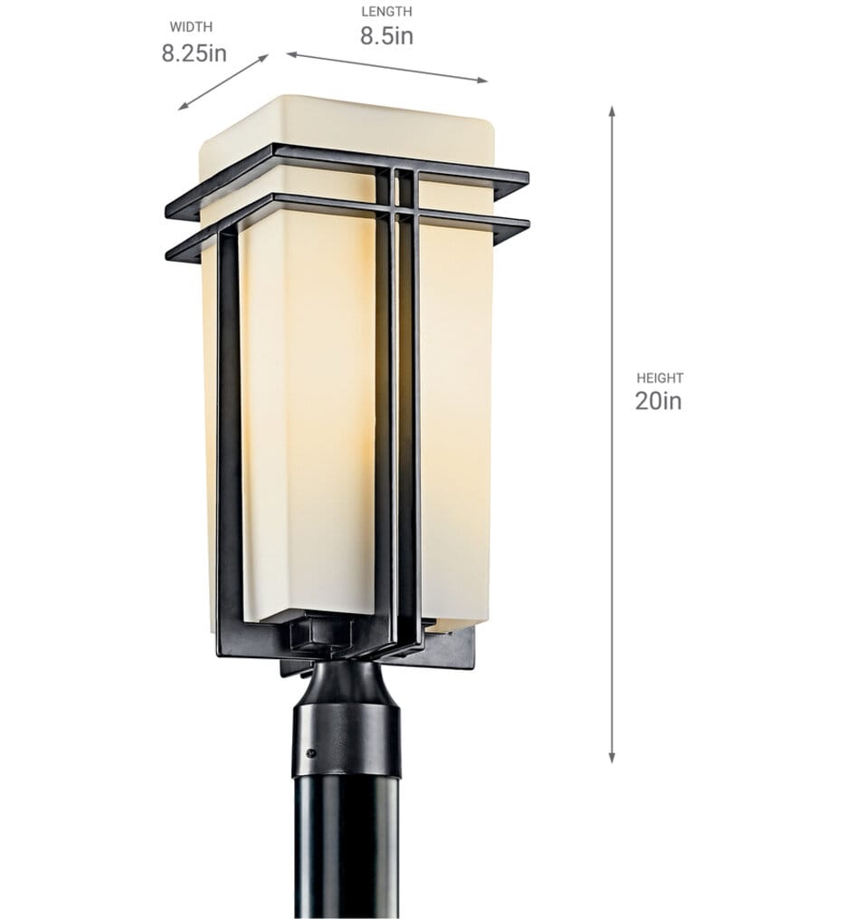 Kichler - 49207BK - Tremillo 20" 1 Light Incandescent Outdoor Post Lantern
