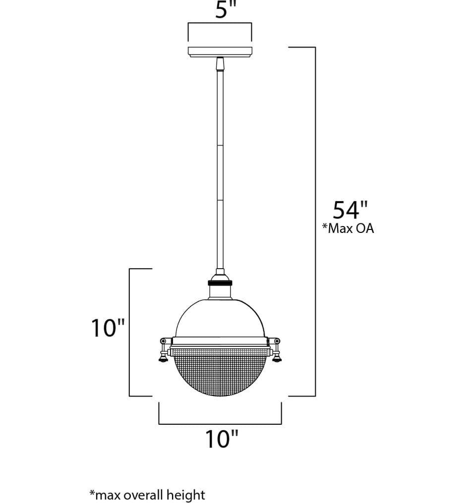 Maxim Lighting - 10184OIAB - Portside 10" Outdoor Pendant