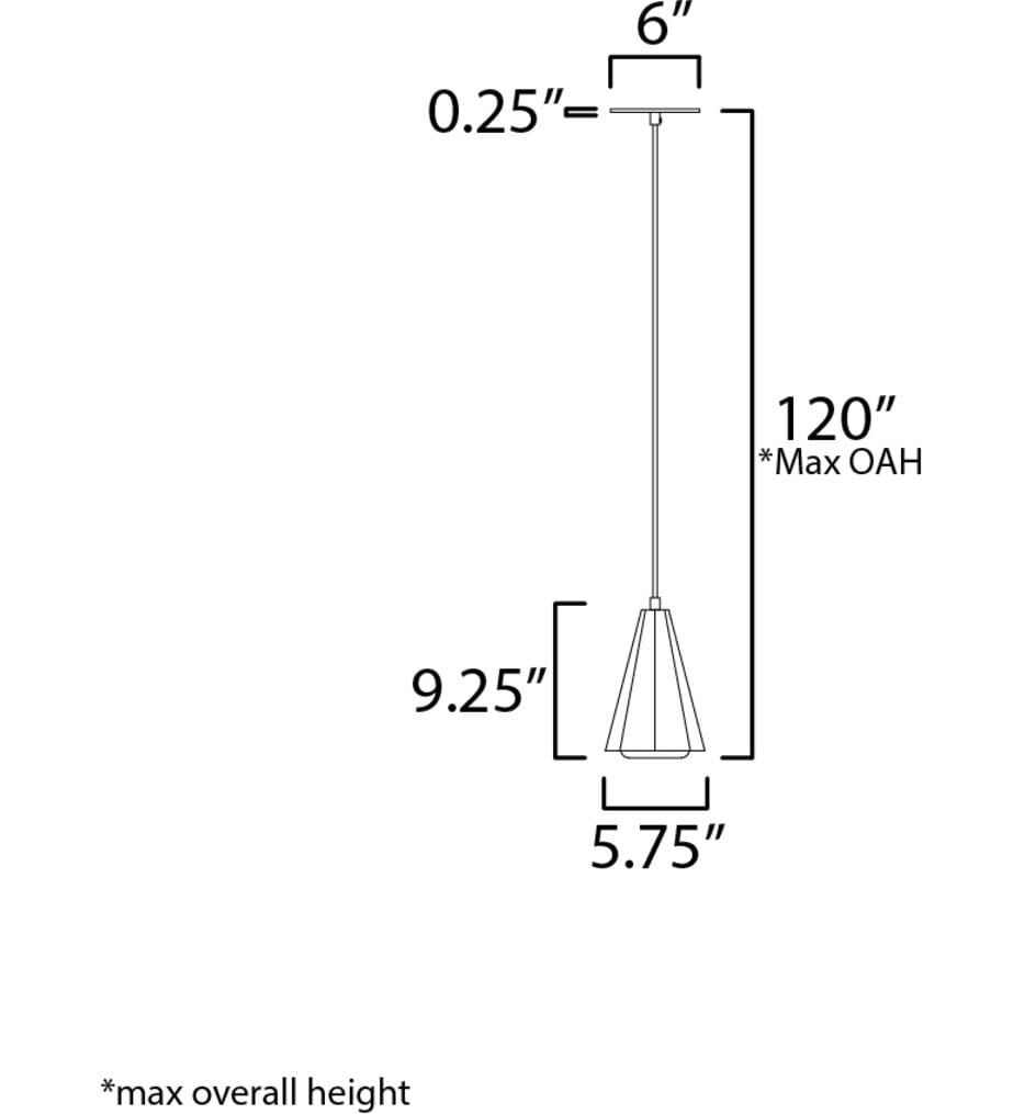 Maxim Lighting - 10811SWBKAB - Rizzo 5.75" Pendant