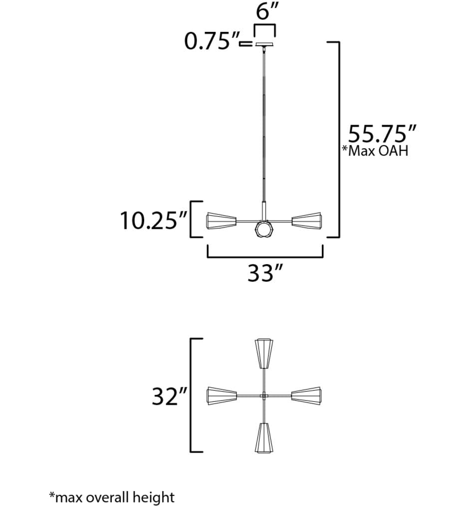 Maxim Lighting - 10815SWBKAB - Rizzo 33" Chandelier
