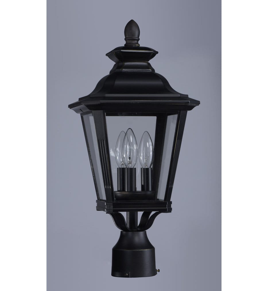Maxim Lighting - 1130CLBZ - Knoxville 19.5" 3 Light Outdoor Post Lantern