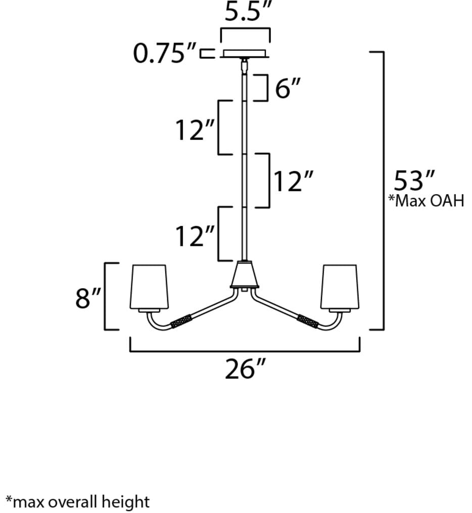 Maxim Lighting - 12696WTSN - Durham 26-Inch Chandelier