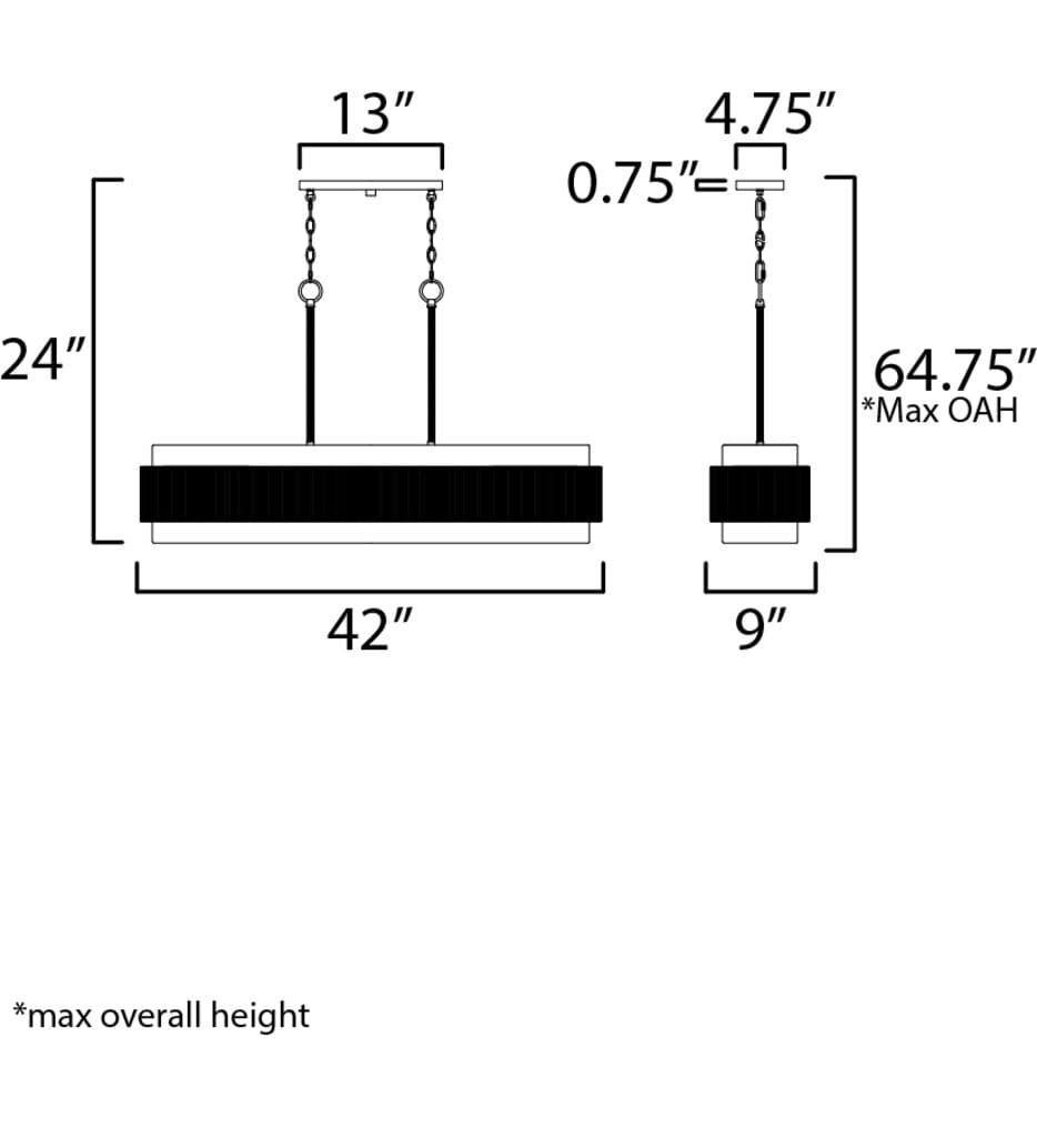 Maxim Lighting - 12815OFNAB - Seacliff 42" Pendant