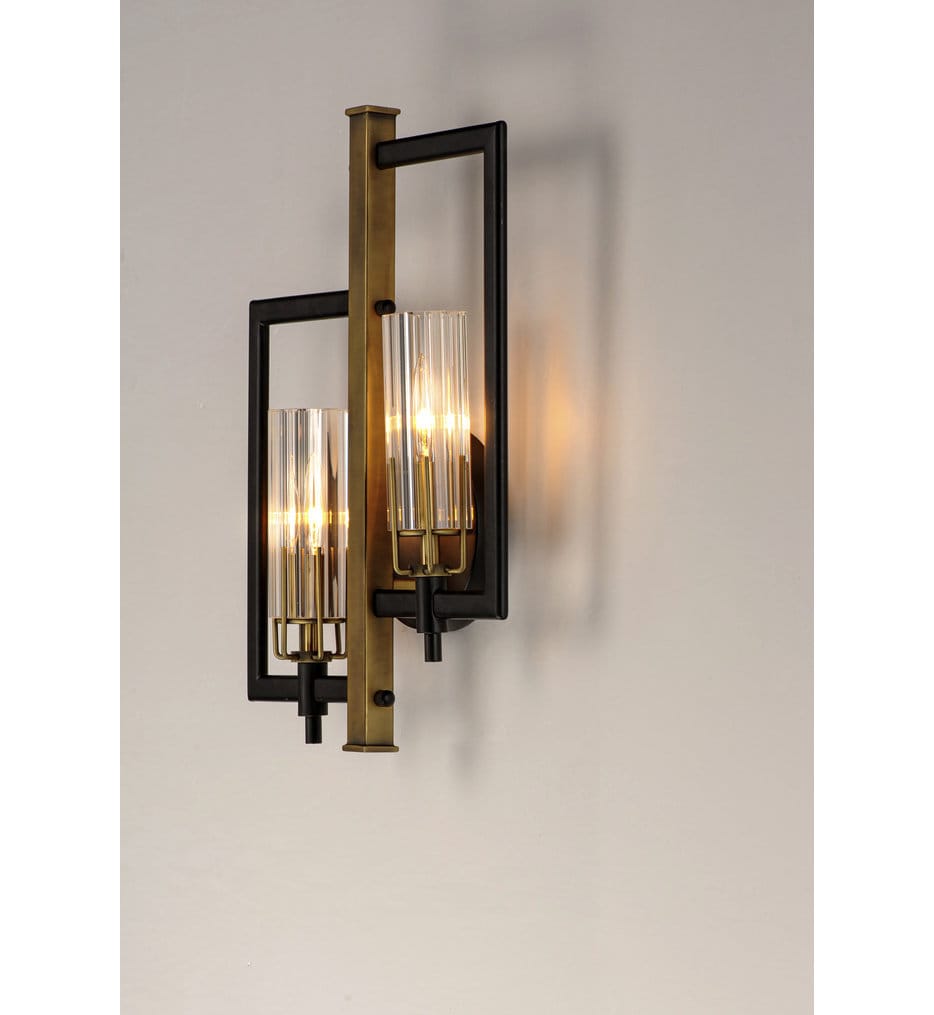 Maxim Lighting - 16112CLBKAB - Flambeau 18" Wall Sconce