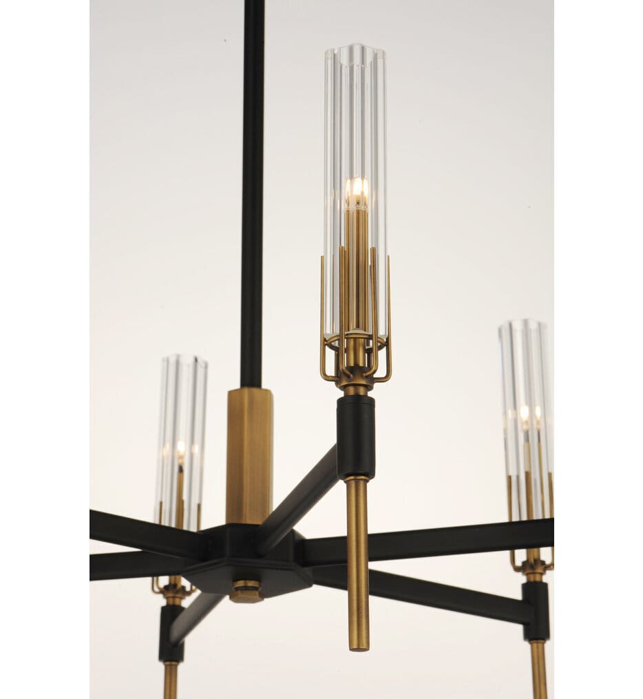 Maxim Lighting - 16128CLBKAB - Flambeau 33" Chandelier