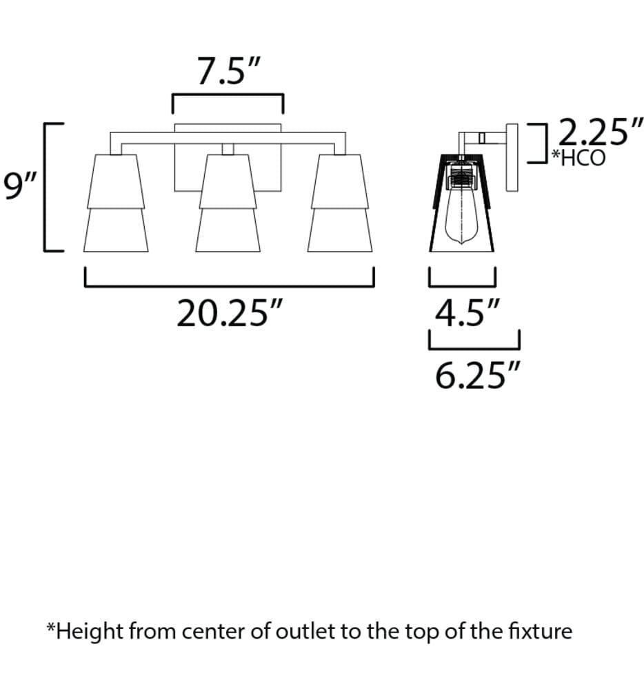 Maxim Lighting - 21623CLWNBK - Carpenter 20.25" Bath Vanity Light