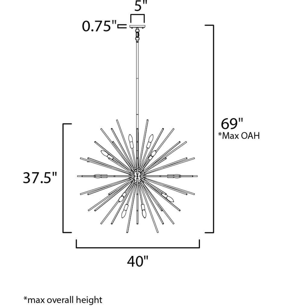 Maxim Lighting - 28666CLSBR - Polaris 40" Pendant
