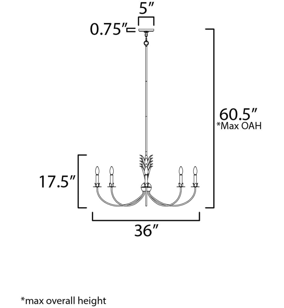 Maxim Lighting - 2888GL - Paloma 36" Chandelier
