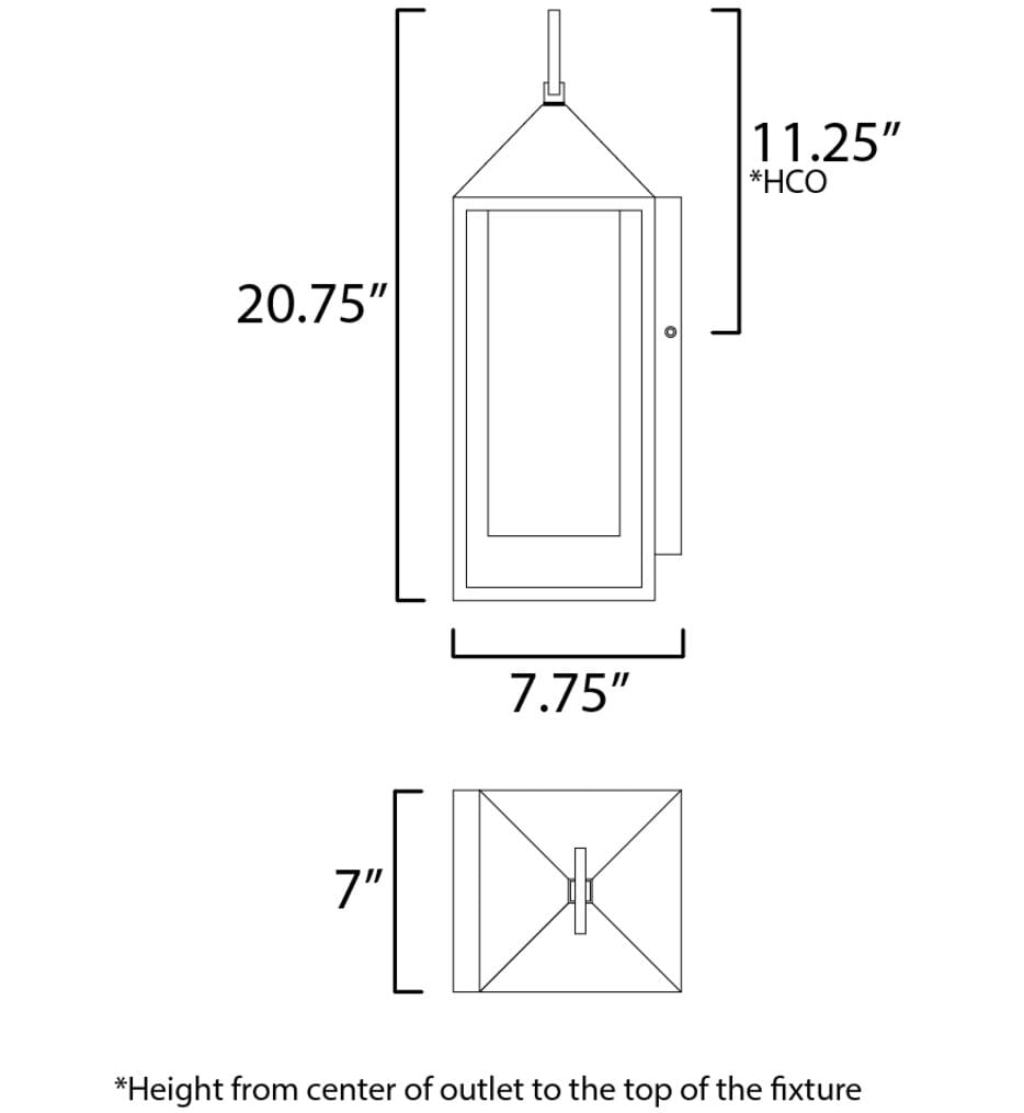 Maxim Lighting - 30073SWBK - Aldous 20.75" Outdoor Wall Sconce