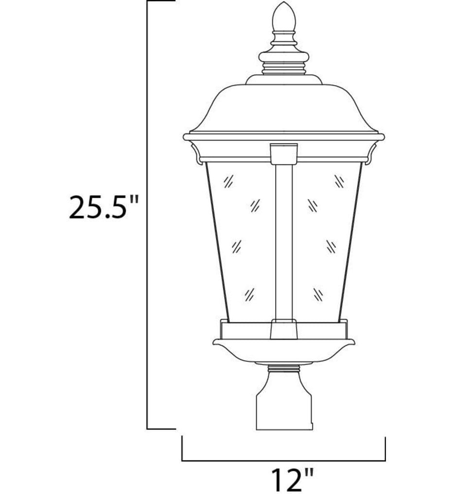 Maxim Lighting - 3022CDBZ - Dover 25.5" 3 Light Incandescent Outdoor Post Light