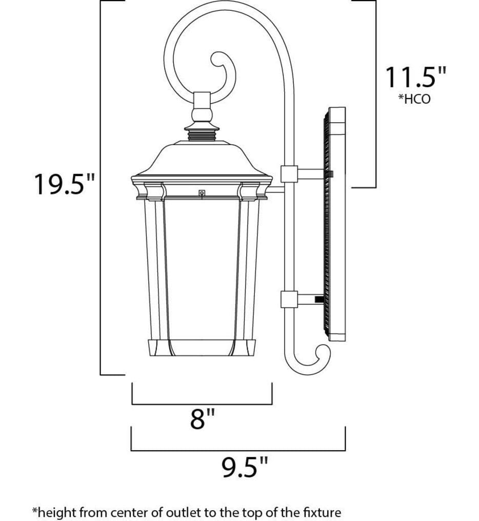 Maxim Lighting - 3023CDBZ - Dover 19.5" Outdoor Wall Sconce