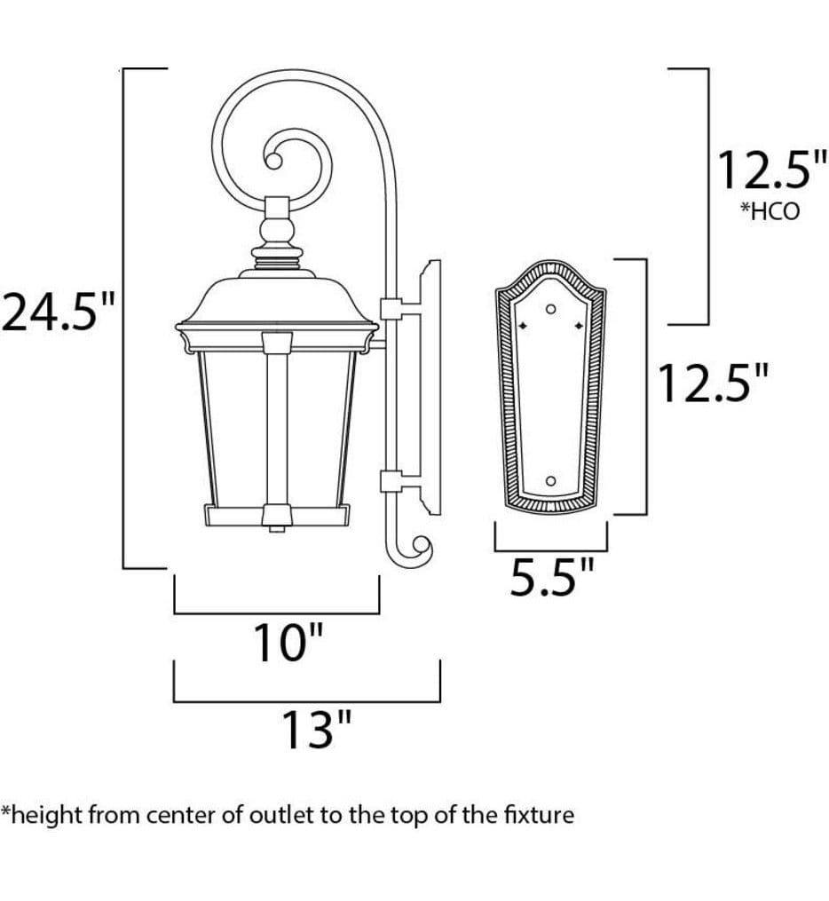 Maxim Lighting - 3024CDBZ - Dover 24.5" Outdoor Wall Sconce