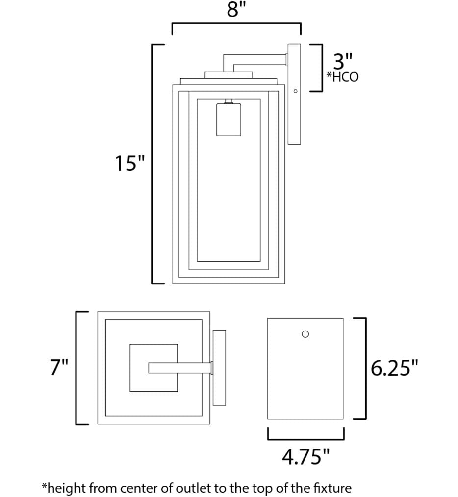 Maxim Lighting - 3033CDBK - Cabana 15" Outdoor Sconce