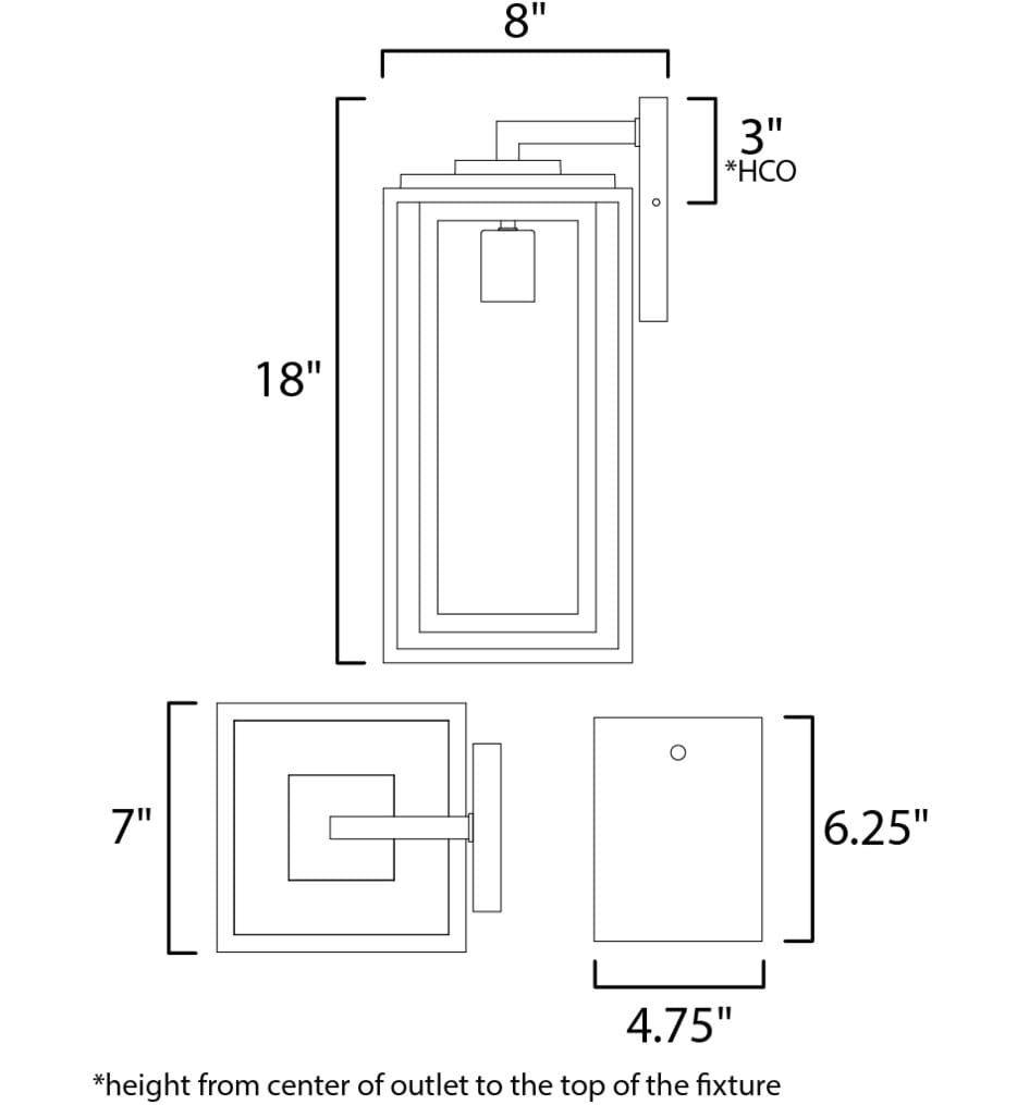 Maxim Lighting - 3035CDBK - Cabana 18" Outdoor Sconce